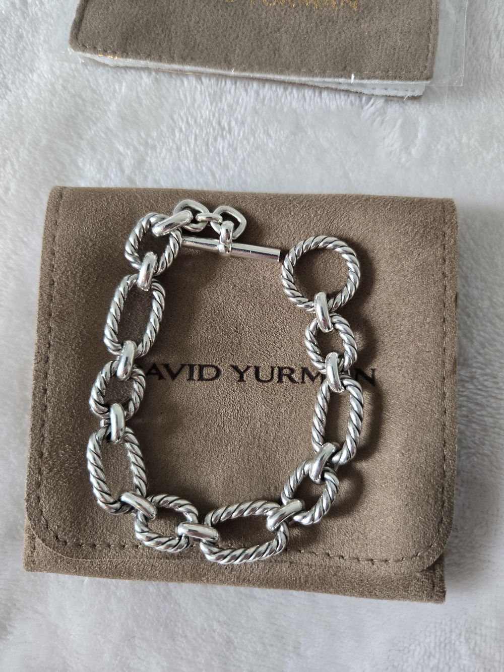 David Yurman Sapphire Toggle Cushion Link Chain Bracelet